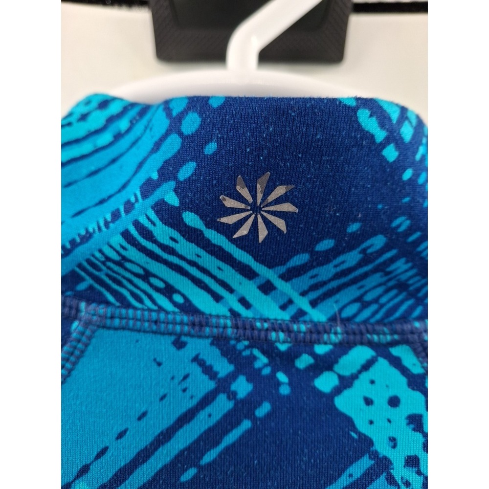 Athleta Blue Print 1/2 Zip Pullover‎ Sweatshirt Womens Large Digital Geometric - Picture 4 of 8